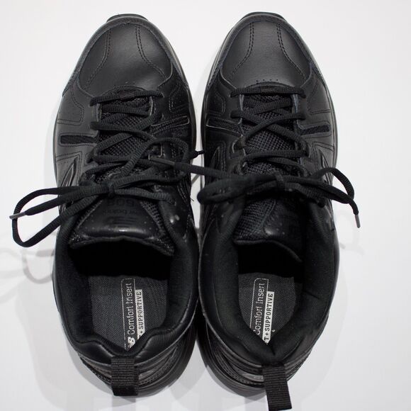 New Balance 608 Slip Resistant Walking Work Shoes Black Leather Men 9.5EE X-Wide main image 9
